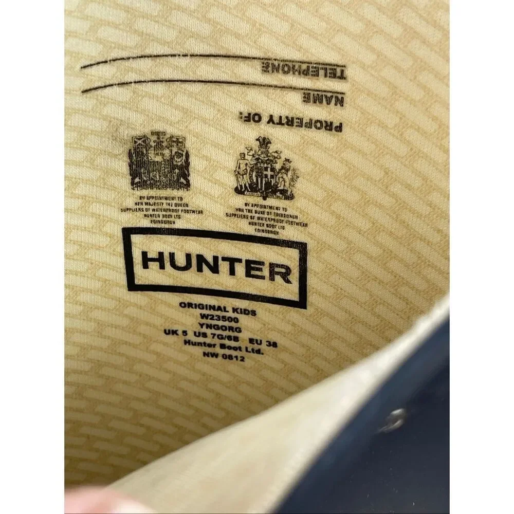 Hunter Boots Classic Tall Original US size 5 Dusty Blue Color Kids